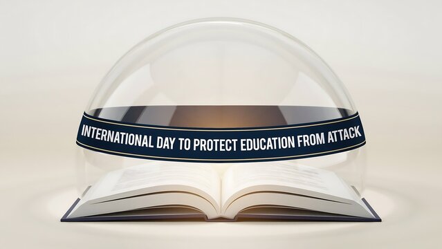 International day to protect education from attack black and orange ribbon