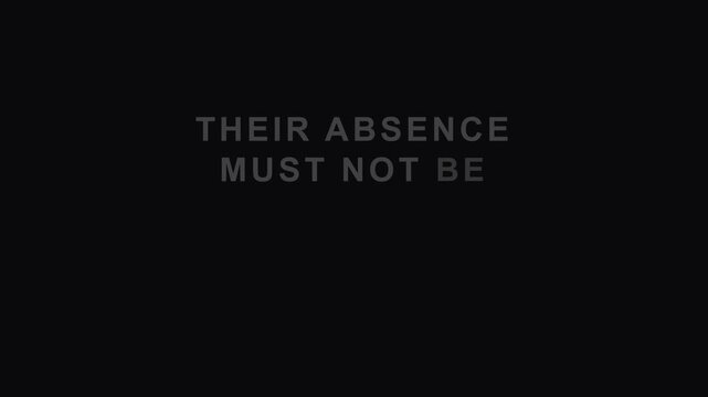 Conceptual Minimalist Typography Quote Their Absence Must Not Be Expressing Loss and Memory on Dark Background