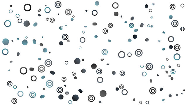 Abstract blue and grey confetti pattern with scattered geometric circles