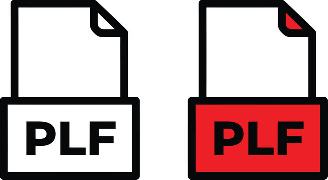 PLF file format icons for digital document management and data storage interface design.