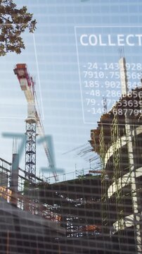 Animation of data processing over construction site
