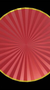 Animation of chinese red and gold pattern with copy space on black background
