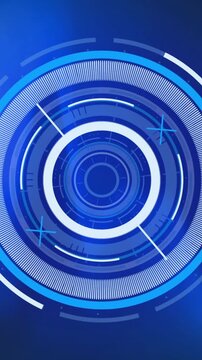 Animation of scope scanning over blue light trails on black background