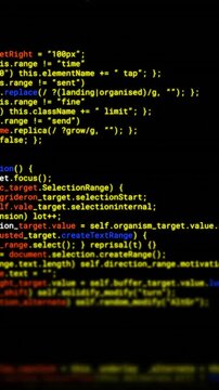 Animation of digital data processing over black background