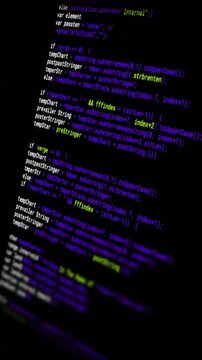 Animation of digital data processing over black background