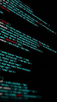 Animation of digital data processing over black background