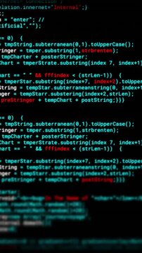 Animation of digital data processing over black background