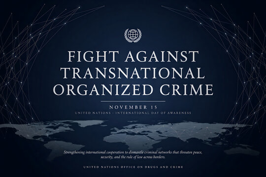 Fight against transnational organized crime, united nations international day of awareness, november 15, global security concept