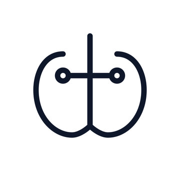 Neurofeedback headband sensor icon vector line art