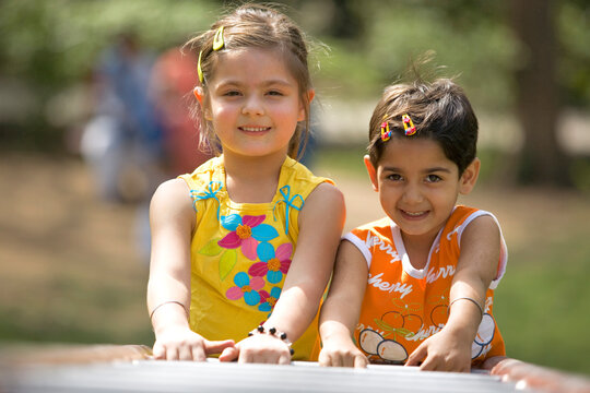 Children on top of the monkey bars 