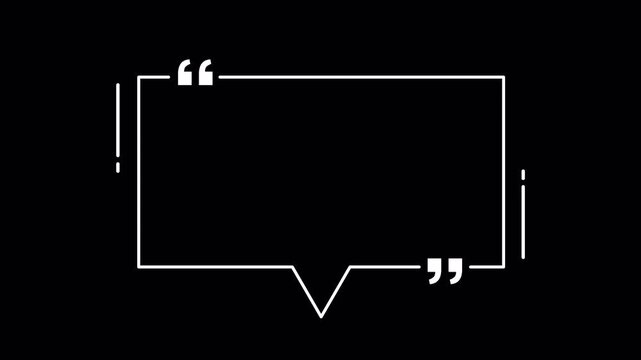 Minimalist Quote Speech Bubble Outline with Quotation Marks