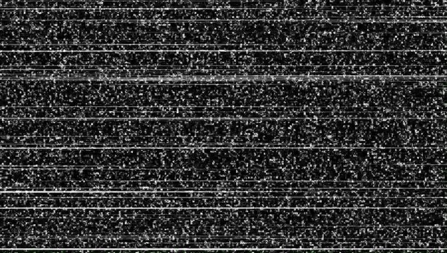 TV On Off Switch Animation with Television Static Noise and Sound, Black Background 4K