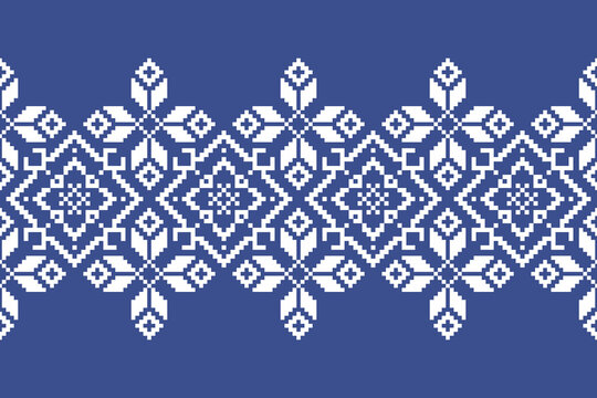 Cross Stitch Pattern concept folk embroidery seamless texture, rustic ornament motif. Design for: fabric, fashion, decor, blanket. Pattern charm woven art. I drew this by myself, it&rsquo;s not AI generated