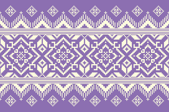 Cross Stitch Pattern concept folk embroidery seamless texture, rustic ornament motif. Design for: fabric, fashion, decor, blanket. Pattern charm woven art. I drew this by myself, it&rsquo;s not AI generated