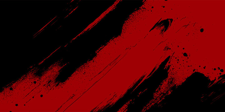 Abstract red and black grunge brush stroke background vector illustration