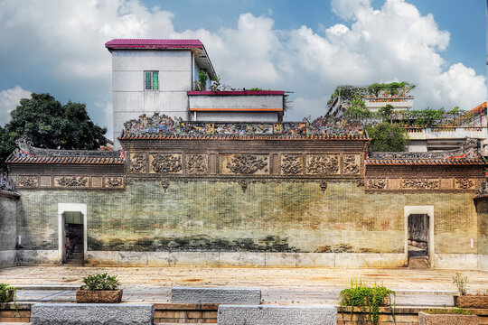 Foshan city, Guangdong, China. Shunde Beijiao Bijiang ancient village boasts a history of over 800 years and designated as national cultural heritage. Well preserved Lingnan architecture.