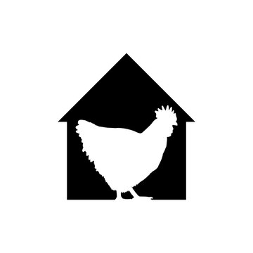 Chicken coop sign icon isolated on white background