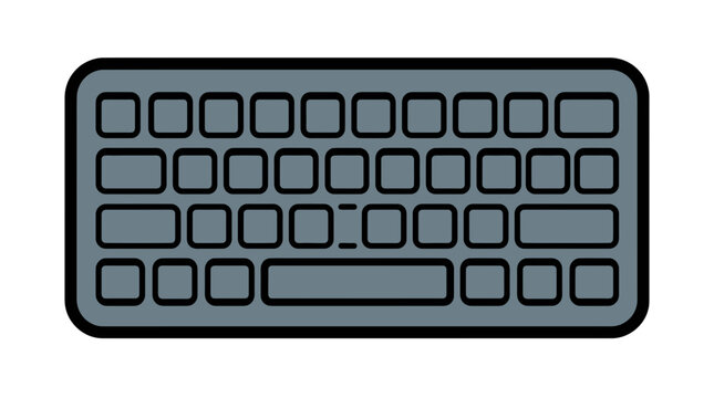 Light gray modern keyboard vector graphic.