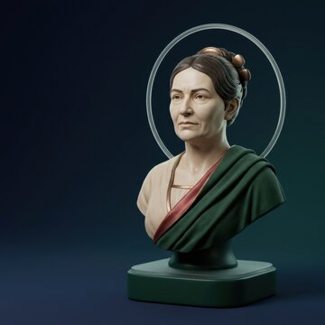 Detailed sculpture of a historical figure in traditional attire representing cultural heritage