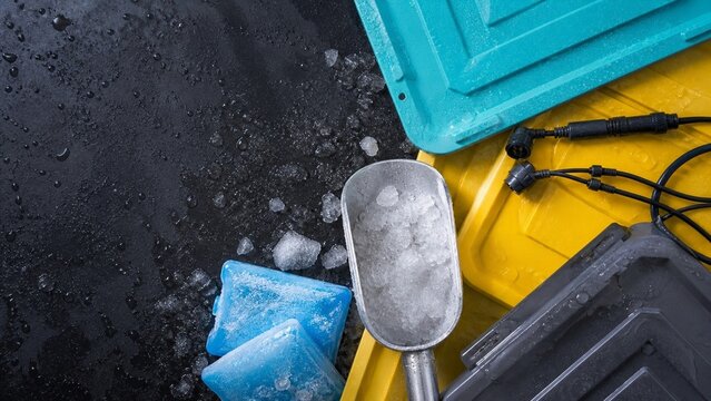 Abstract close up view of cool wet surfaces, dark gray tones mixed with bright turquoise and blue accents, suggesting freshness and liquid elements, perfect for nature or science themes