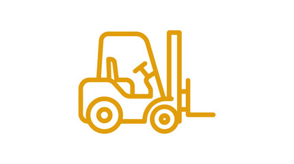 Naklejka premium Bold orange forklift illustration for industrial manufacturing.