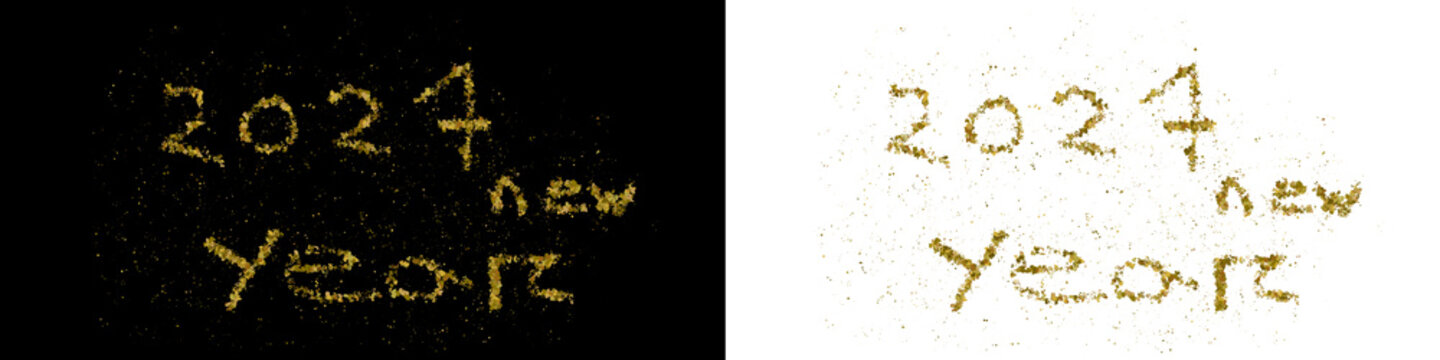 Happy New Year 2027 Sparkle Banner, Golden Dust Celebration Transparent PNG Wide Design