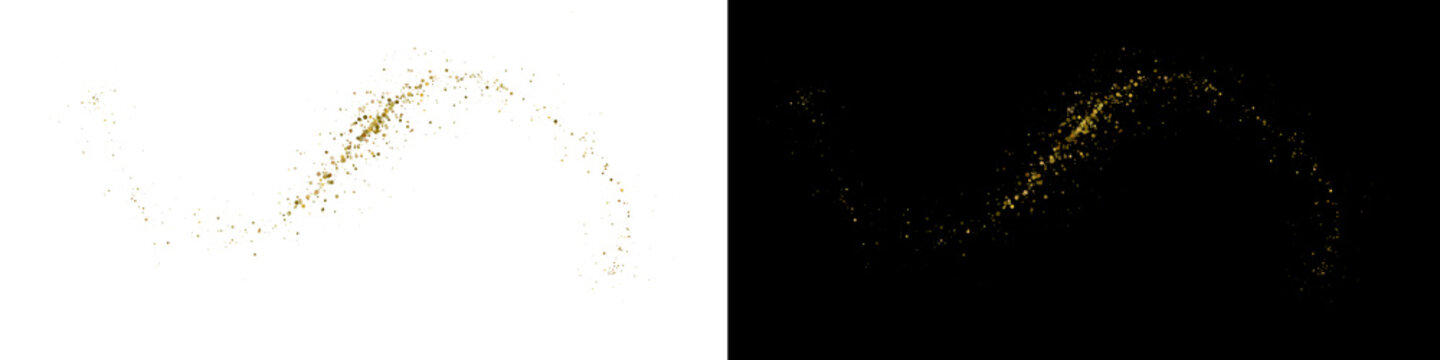 Minimal Gold Sparkle PNG Banner, Shimmering Black Wide Background with Falling Dust