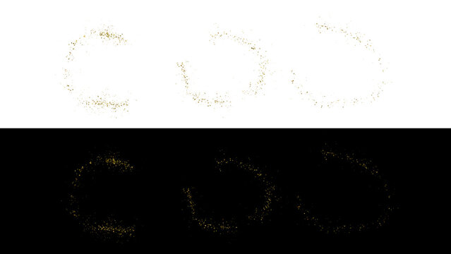 Elegant Gold Dust Corner Accents Transparent PNG, Black Backdrop with Open Copy Space