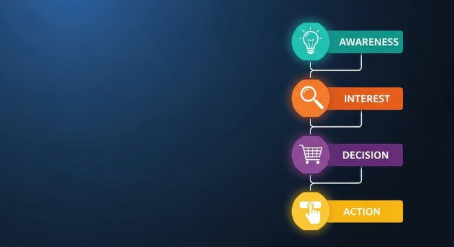 Business growth and marketing strategy infographic with icons and progress steps