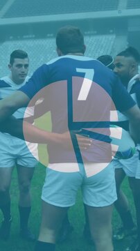 Animation of statistics over rugby players