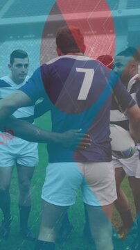 Animation of statistics over rugby players