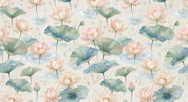 Beautiful lotus pattern for interior decoration or advertising wallpaper.