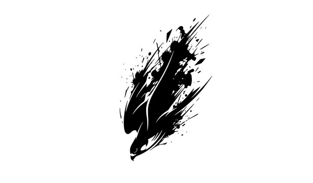 minimalist falcon diving vector art with abstract fast flying bird silhouette and dynamic motion splash graphic