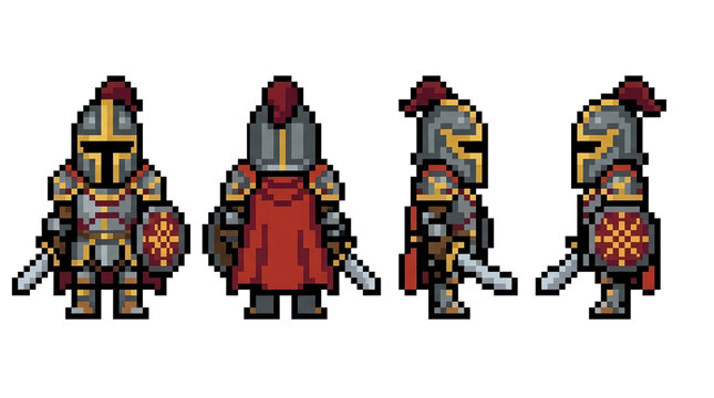 Pixel Art Knight Character Sprites for Games