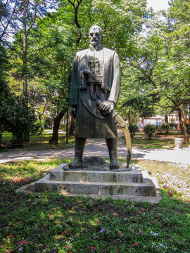 Statue of Karageorge in Karageorge park, Podgorica, Montenegro. Sunny summer day