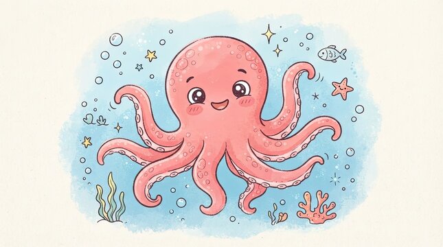octopus on a white background