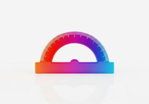 Colorful gradient protractor for school supplies