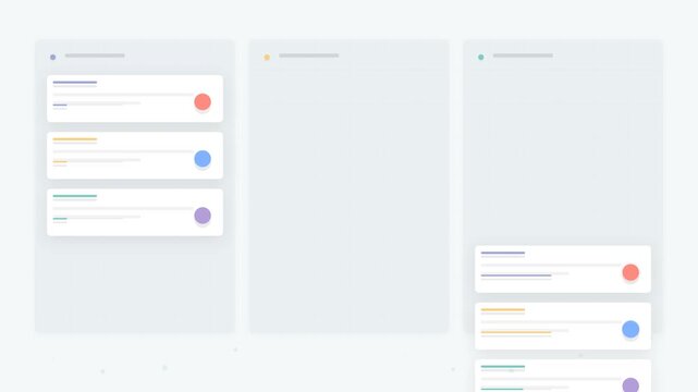 Minimalist Kanban Task Workflow Board Animation