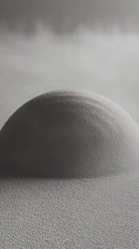 Sphere of sand forms and spins on sandy surface