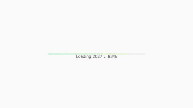 Minimalist loading screen animation for new year 2027 celebration