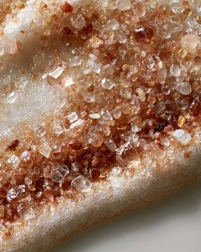 Brown sugar crystals caramel texture close up sweet food