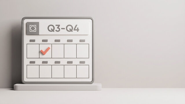 q3 q4 business calendar schedule grid planning check mark