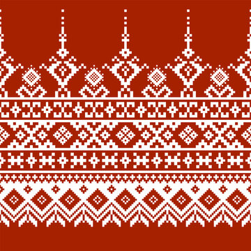 Christmas fair isle pattern design for fashion textiles, knitwear and graphics