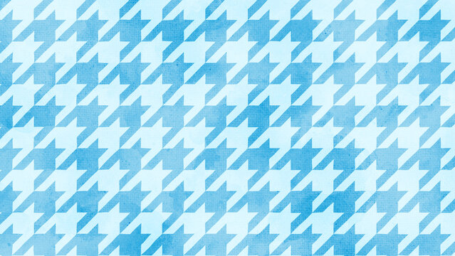 Bright blue hand-drawn houndstooth pattern background