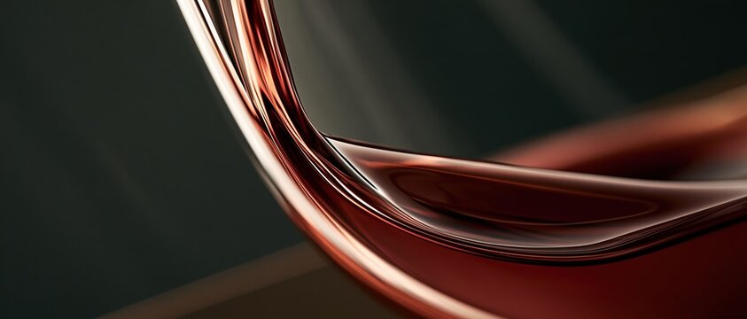Sensuous curves of deep crimson wine reflect light inside a glass, evoking indulgence and sophistication. Perfect for premium wine branding, restaurant menus, and luxury lifestyle campaigns.