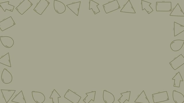 Seamless Olive Green Border Frame Pattern Animation with Copy Space