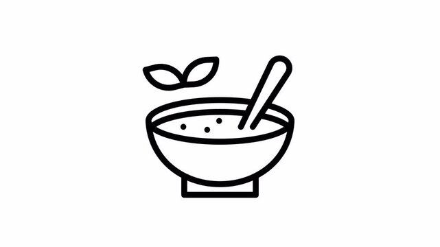 soup bowl minimalist stroke animation
