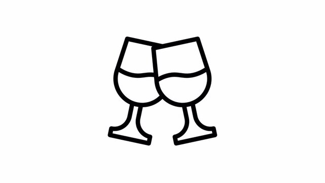 wine glass minimalist stroke animation
