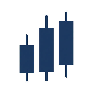 Blue candlestick trading chart icon representing financial growth