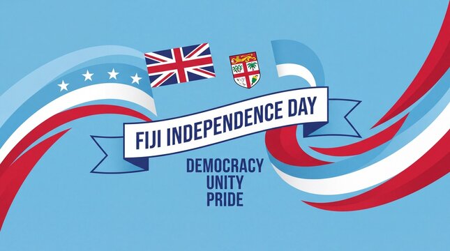 Fiji Independence Day Celebration: Waving Flag Unveiling Islands